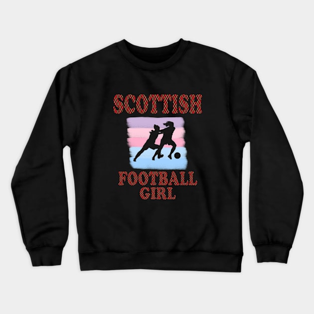 Scottish Football Girls Crewneck Sweatshirt by Alex Bleakley